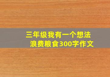 三年级我有一个想法浪费粮食300字作文