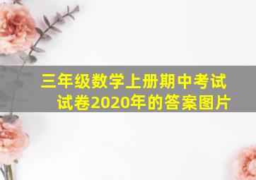 三年级数学上册期中考试试卷2020年的答案图片