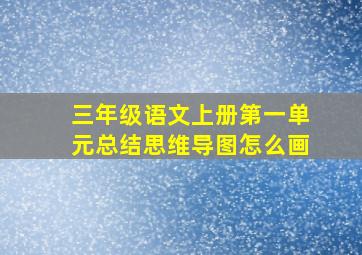 三年级语文上册第一单元总结思维导图怎么画