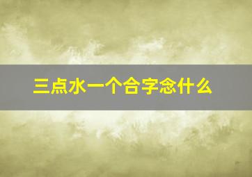 三点水一个合字念什么