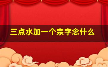 三点水加一个宗字念什么