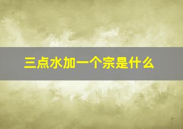 三点水加一个宗是什么