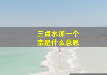 三点水加一个宗是什么意思