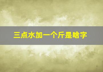 三点水加一个斤是啥字