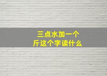 三点水加一个斤这个字读什么