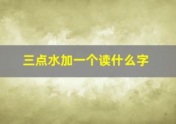 三点水加一个读什么字