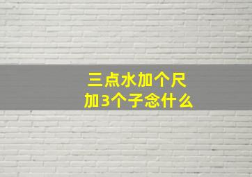 三点水加个尺加3个子念什么