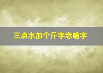 三点水加个斤字念啥字