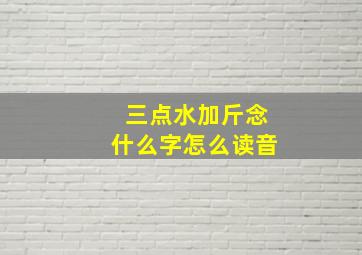 三点水加斤念什么字怎么读音