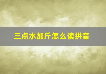 三点水加斤怎么读拼音