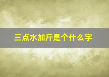 三点水加斤是个什么字