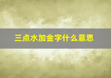 三点水加金字什么意思