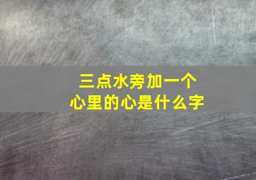 三点水旁加一个心里的心是什么字