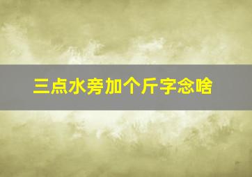 三点水旁加个斤字念啥