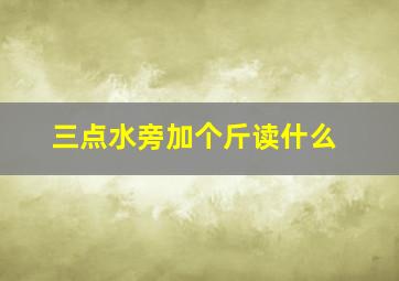 三点水旁加个斤读什么