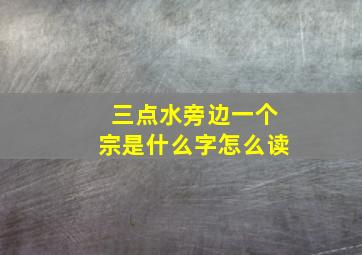 三点水旁边一个宗是什么字怎么读