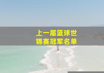 上一届篮球世锦赛冠军名单