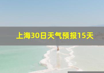 上海30日天气预报15天