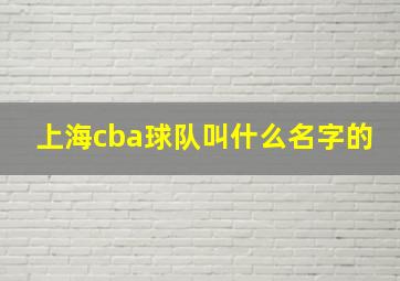 上海cba球队叫什么名字的