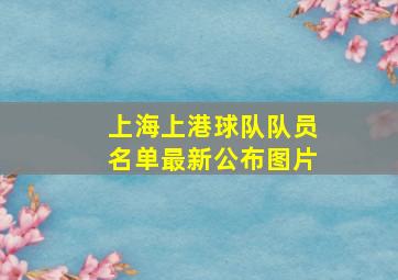 上海上港球队队员名单最新公布图片