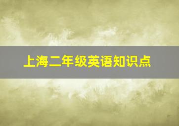 上海二年级英语知识点