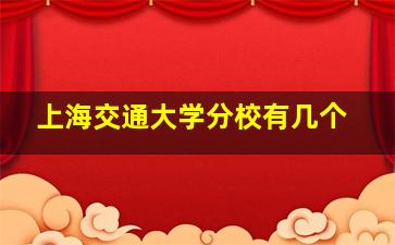 上海交通大学分校有几个