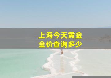 上海今天黄金金价查询多少