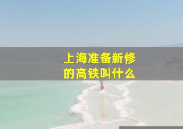 上海准备新修的高铁叫什么