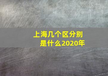 上海几个区分别是什么2020年