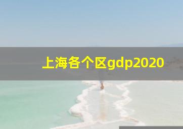 上海各个区gdp2020