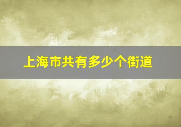 上海市共有多少个街道