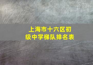 上海市十六区初级中学梯队排名表