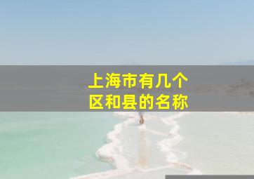 上海市有几个区和县的名称