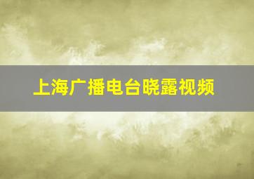 上海广播电台晓露视频