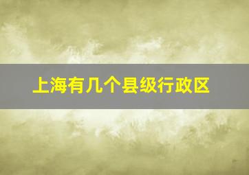 上海有几个县级行政区