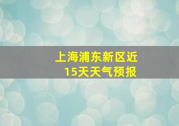 上海浦东新区近15天天气预报