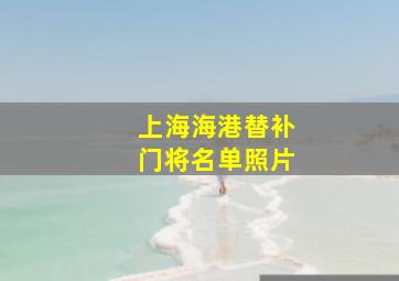 上海海港替补门将名单照片