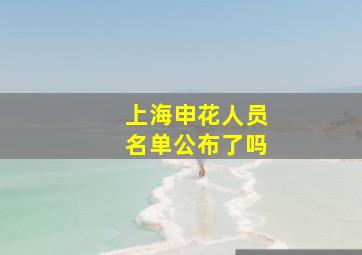 上海申花人员名单公布了吗