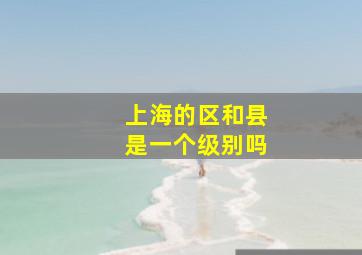 上海的区和县是一个级别吗