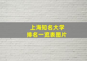 上海知名大学排名一览表图片