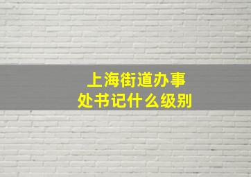 上海街道办事处书记什么级别