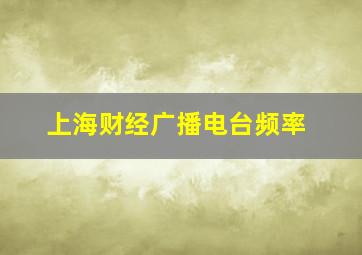 上海财经广播电台频率