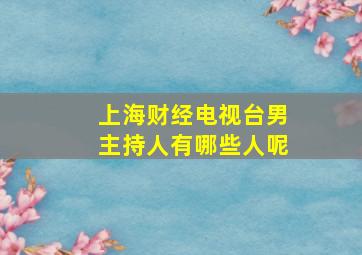 上海财经电视台男主持人有哪些人呢