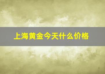 上海黄金今天什么价格