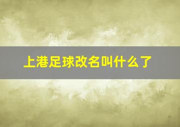 上港足球改名叫什么了