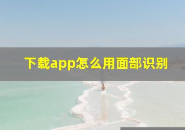 下载app怎么用面部识别