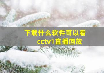 下载什么软件可以看cctv1直播回放