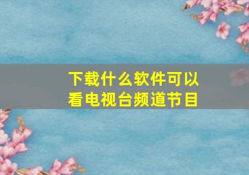 下载什么软件可以看电视台频道节目