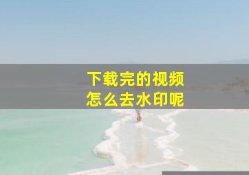 下载完的视频怎么去水印呢