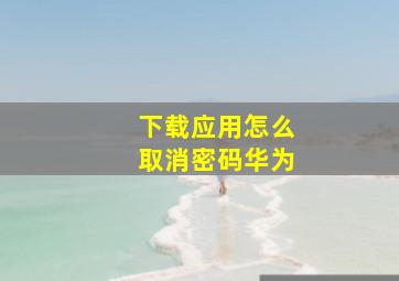 下载应用怎么取消密码华为